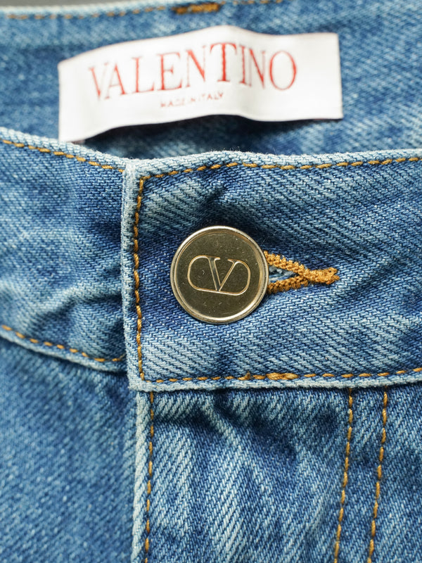 V-LOGO STRAIGHT-LEG JEANS